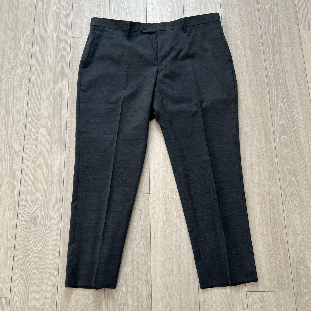 【美品】FABRIC TOKYO MODEL Xダークグレー無地ツーピーススーツ