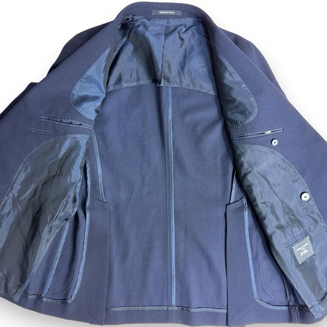 J6013新品 タリアトーレ ブリッラ別注ピークドラペルダブル金ボタン紺ブレザー