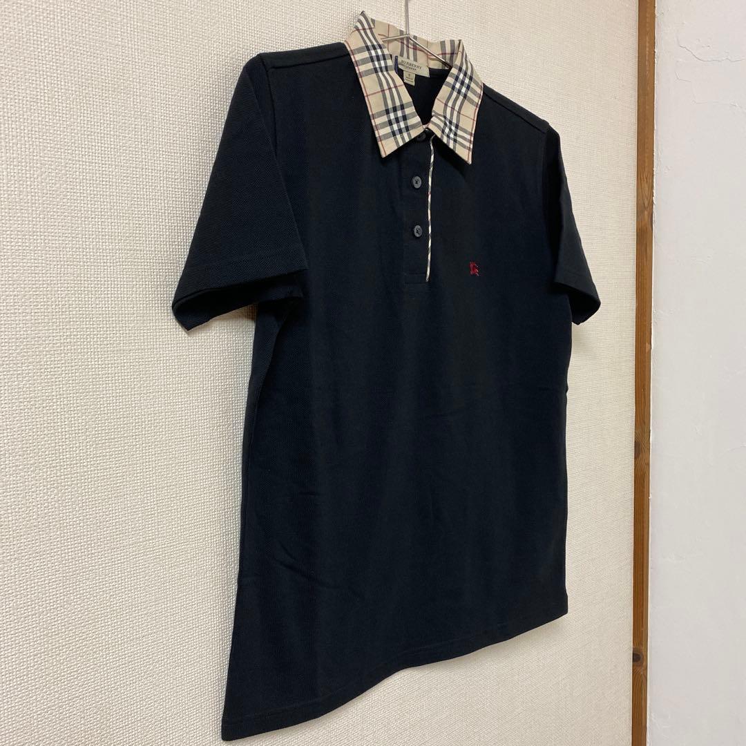 BURBERRY LONDONノバチェック半袖ポロシャツ バーバリーブラックS