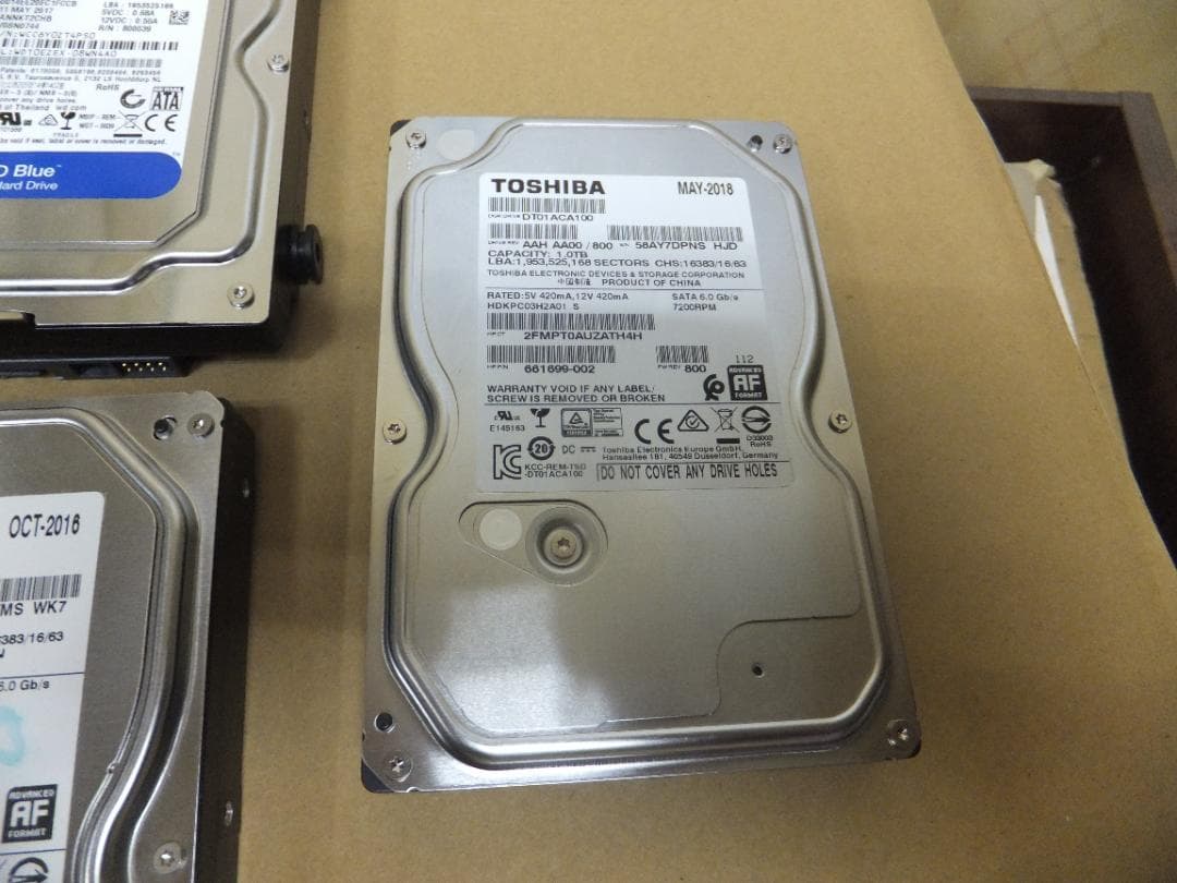 (1720) HDD　SATA 3.5インチ1TB 7個 動作品