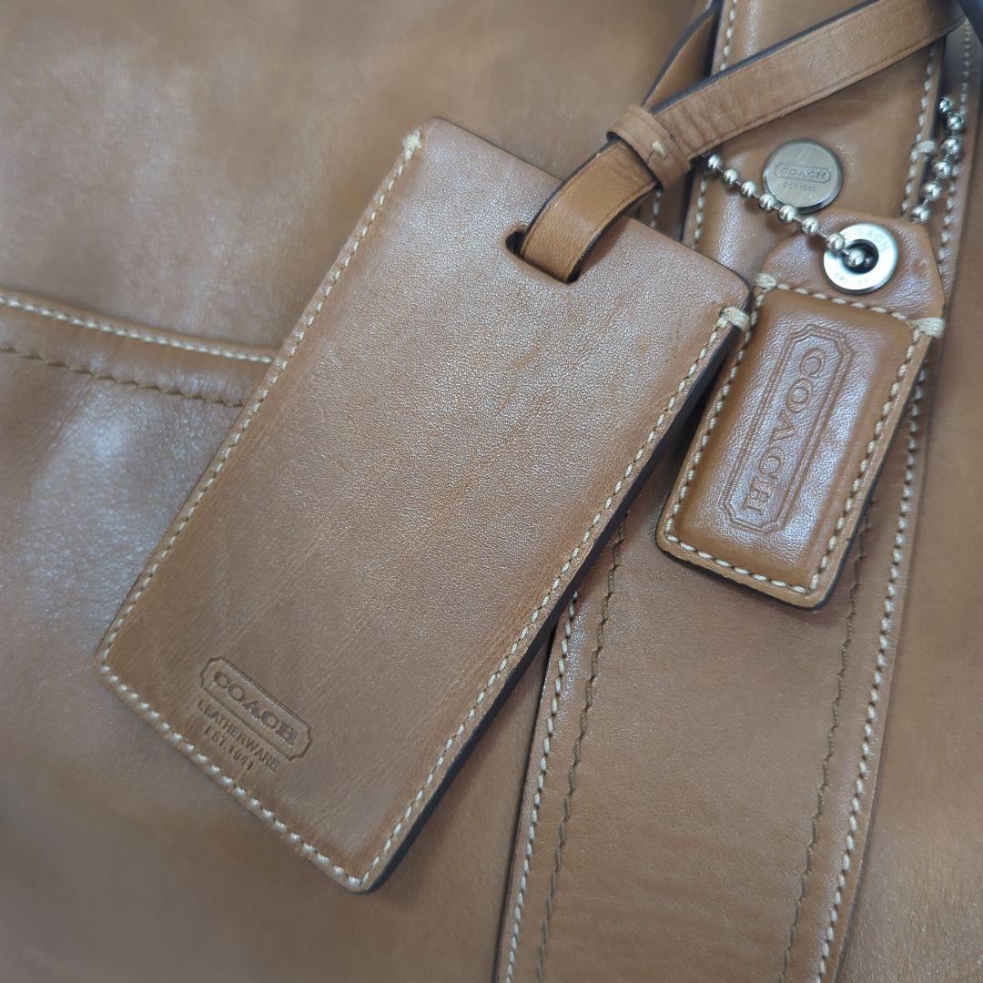 COACH ブラウン レザー ボストンバッグ