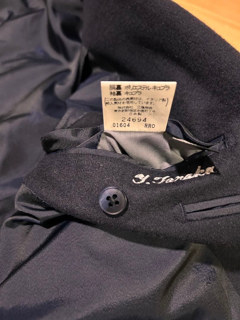 未使用に近い　バーバリー　カシミヤ　ウールフランネル　ダブルネイビーブレザー