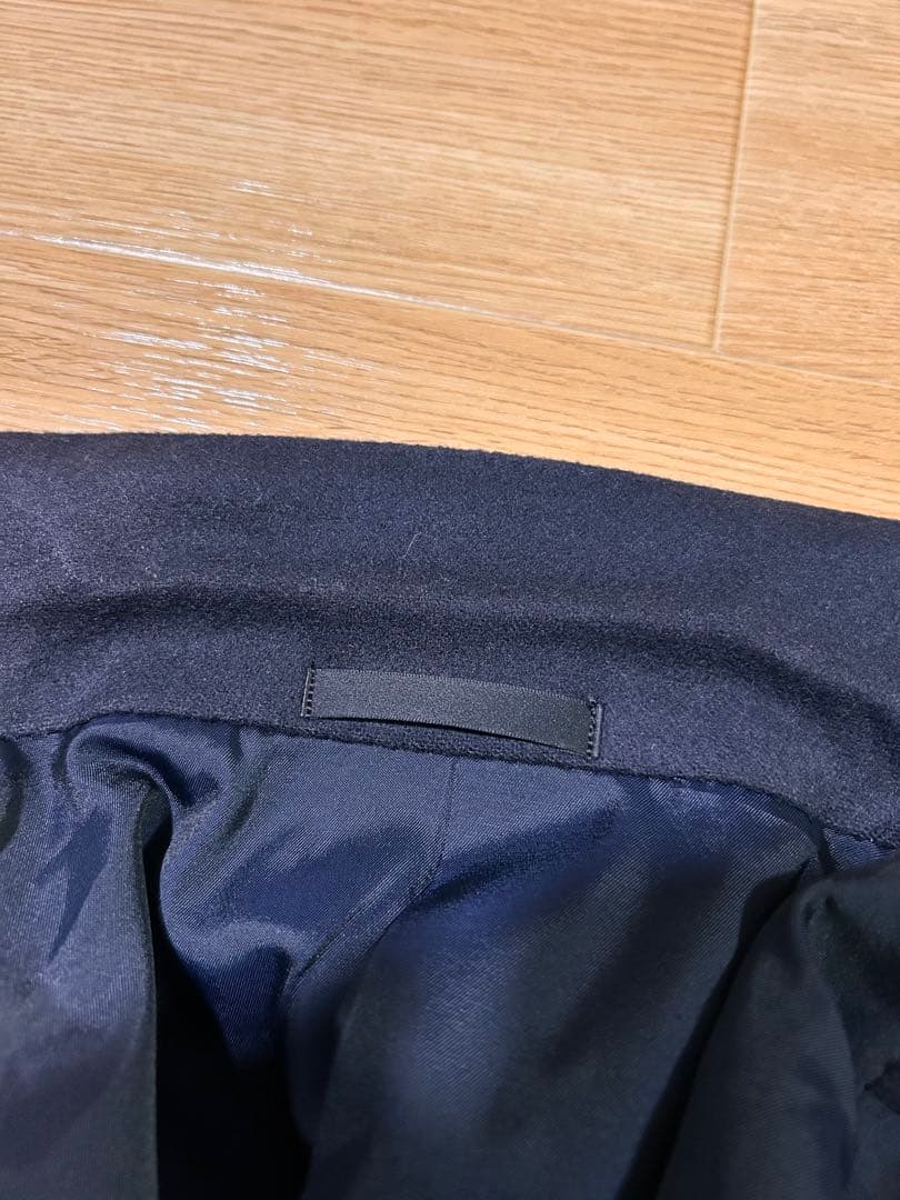 未使用に近い　バーバリー　カシミヤ　ウールフランネル　ダブルネイビーブレザー