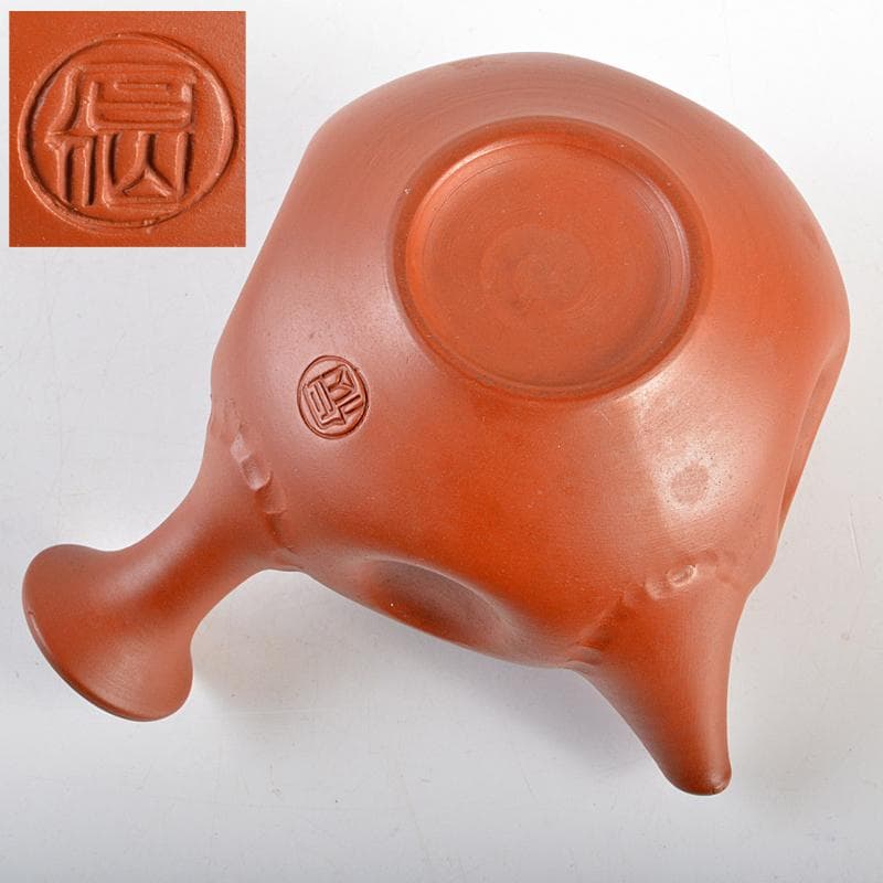 中国　紫砂　朱泥　急須　茶壷　在銘　C　R5801