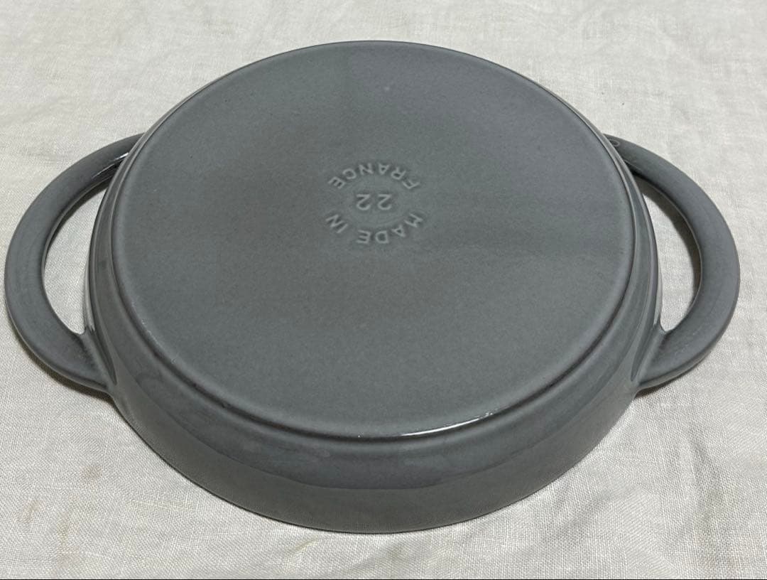 【美品】STAUB ストウブ 22 グリルパン　22cm グレー
