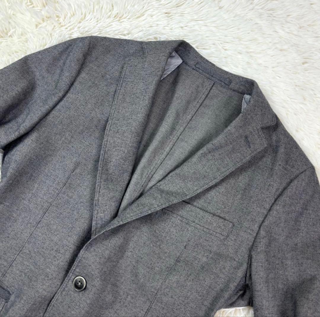 極美品 本切羽HUGO BOSS ボス　アンコンジャケット グレー 46