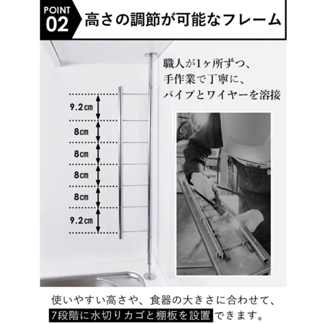 【エコメルカリ便発送】TUBASAN ステンレス水切りラック 2段