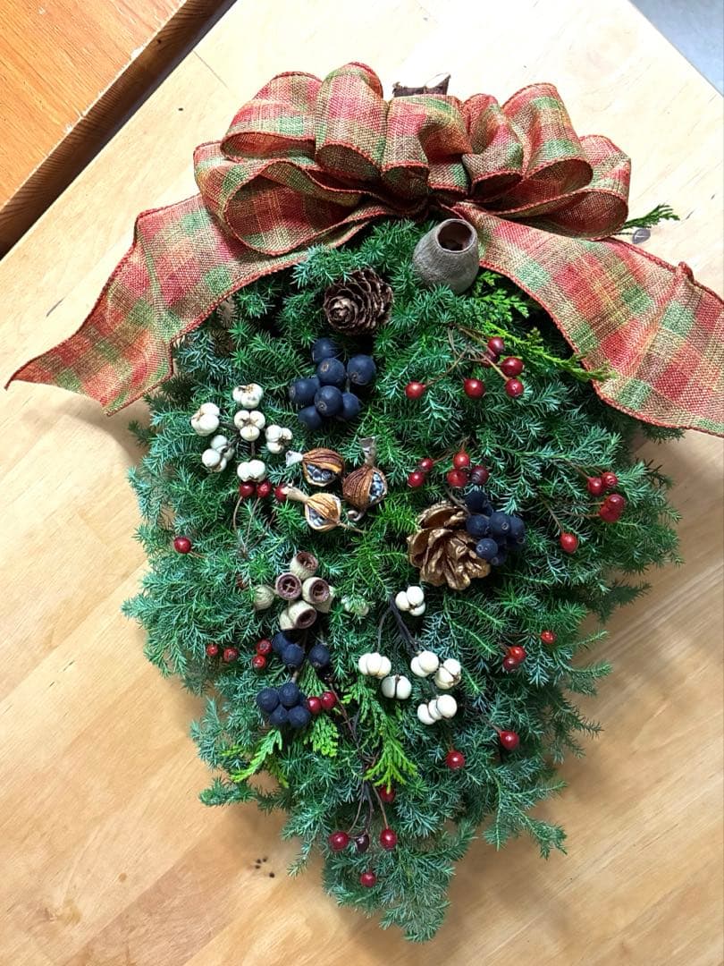 クリスマス(*^^*)縦長スワッグ　フレッシュ　swag