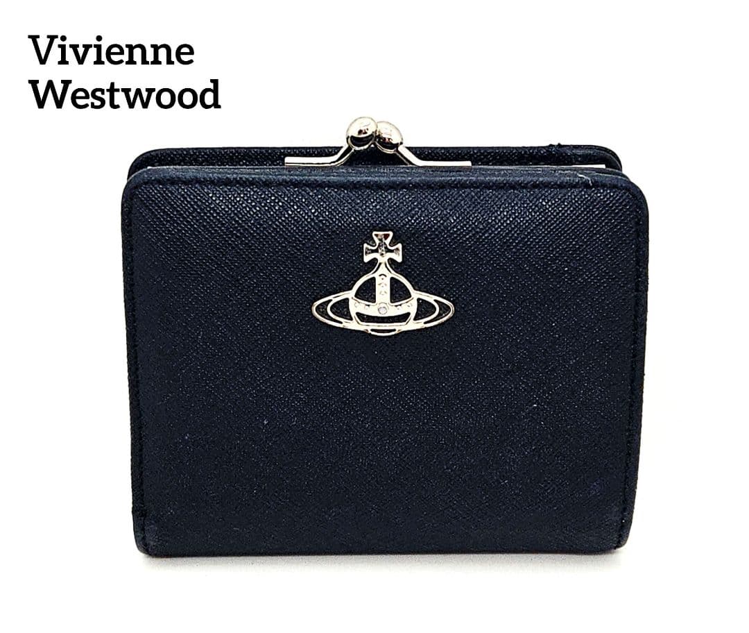 Vivienne　Westwood　がま口　折財布　オーブ　ブラック