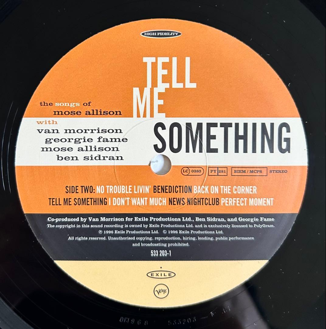 【欧LP】TELL ME SOMETHING MOSE ALLISON