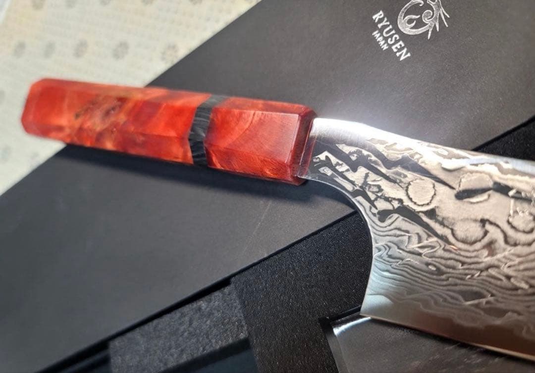 龍泉刃物　紅蓮緋龍 SPG Strix 牛刀　240