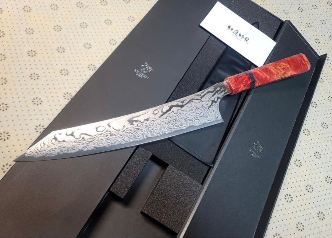 龍泉刃物　紅蓮緋龍 SPG Strix 牛刀　240