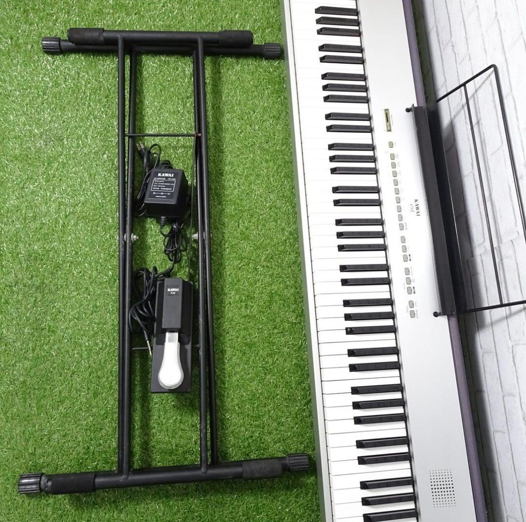 KAWAI ES1 88鍵盤キーボード シルバー スタンド アダプター ペダル