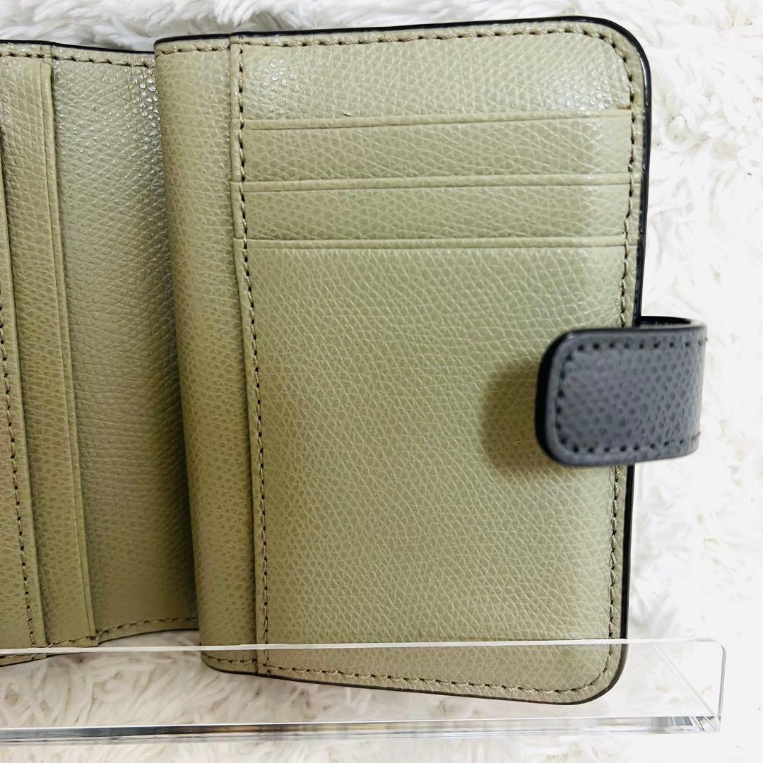 美品　フルラ 二つ折り 財布 カメリア S グレー×ライトグレー