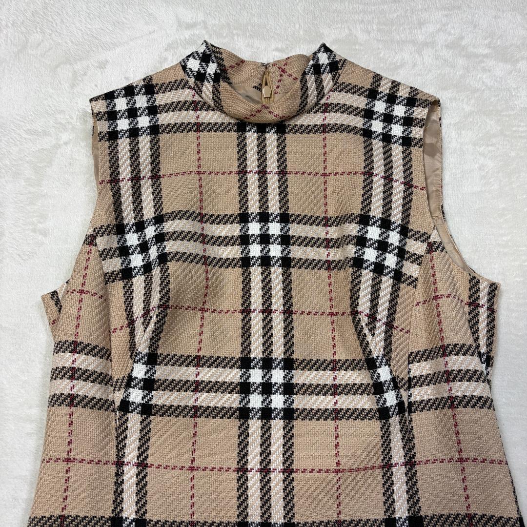 【美品】BURBERRY LONDON ノバチェック ワンピース ベージュ 40