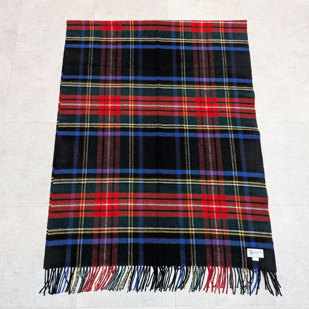 美品✨️ジョンストンズオブエルガン カシミヤ100％ 大判ストール チェック柄