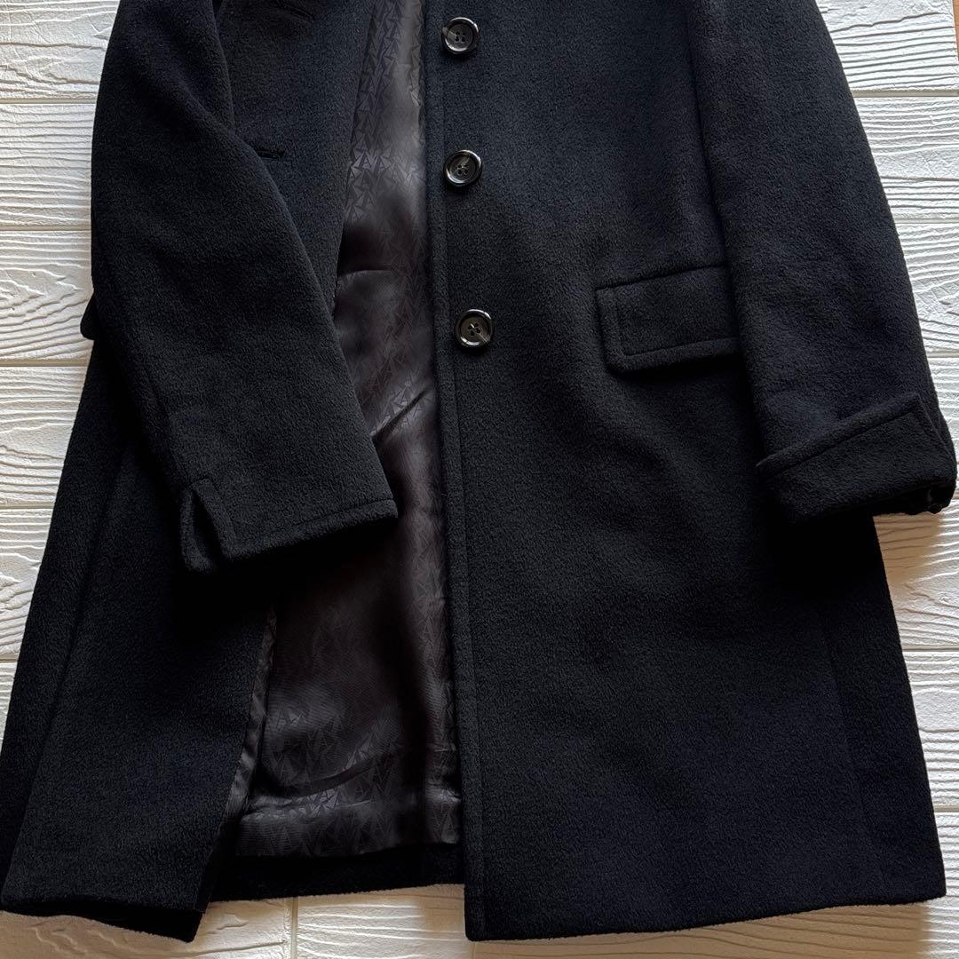 Aquascutum アンゴラ62% ステンカラーコート 8（M）ブラック