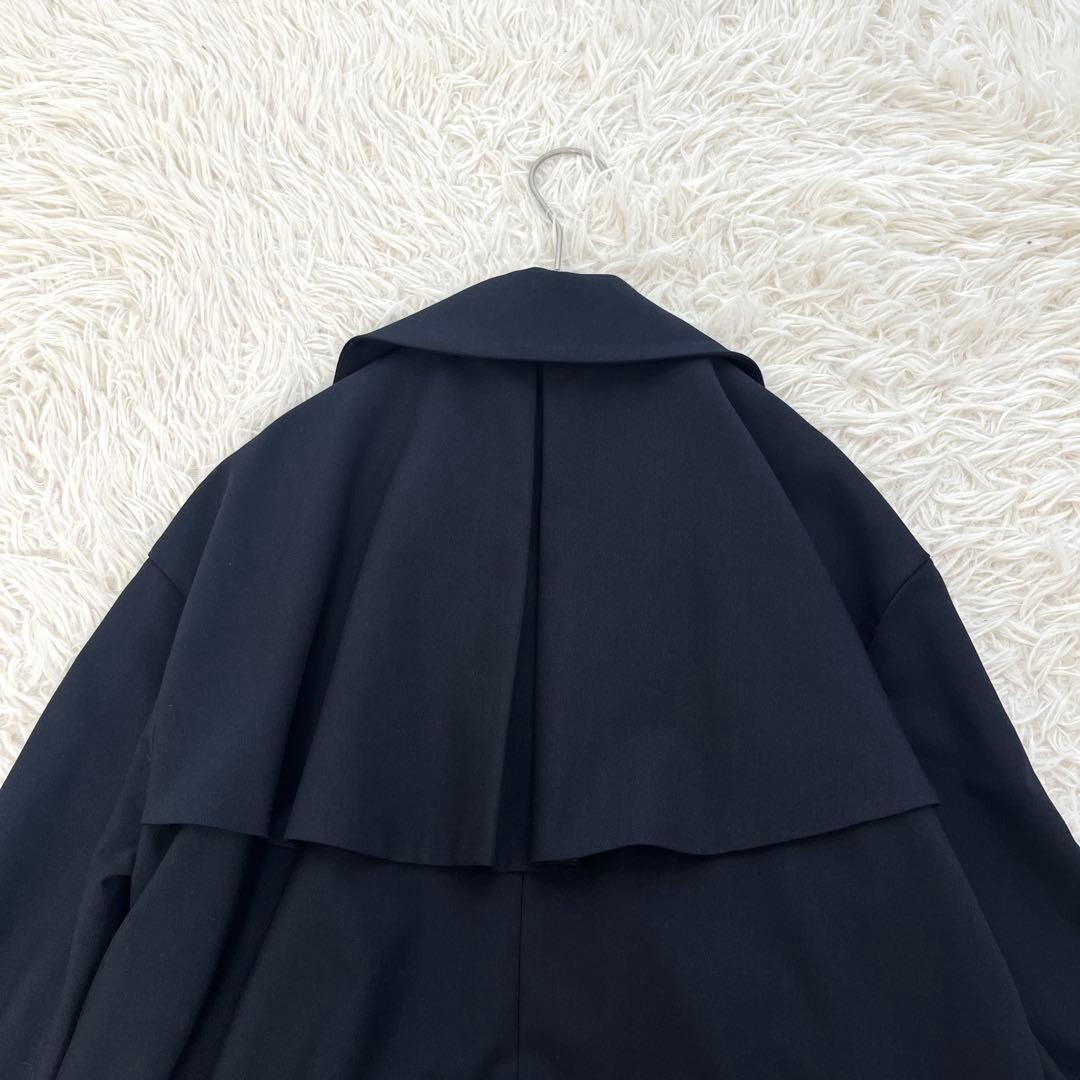 未使用✨ プロポーション ベルト付き ミドル丈ルーズトレンチコート Aライン 紺
