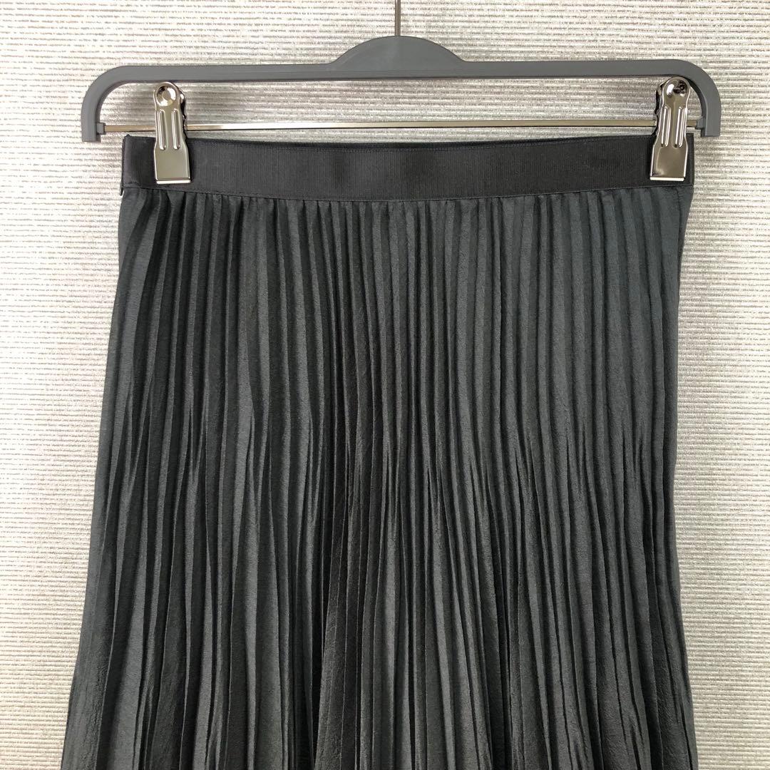 未使用品 ANAYI スパンオーガンジープリーツ スカート 38 ブラック