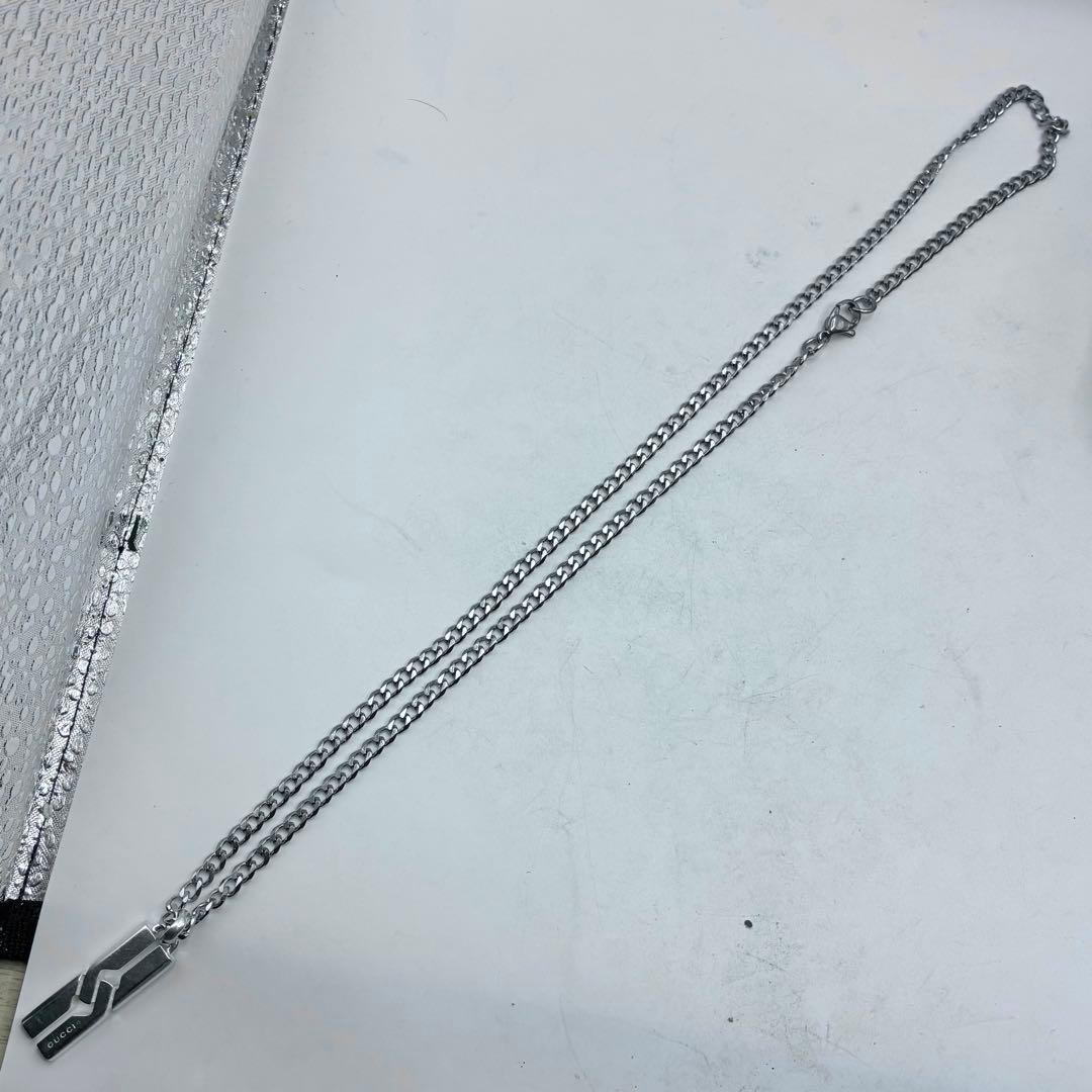 【美品】グッチ　ノットインフィニティ　ネックレス　シルバー　社外喜平チェーン