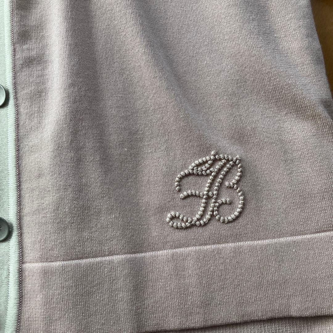 FOXEYビジュー刺繍 Bロゴ アンサンブル長袖 ピンク