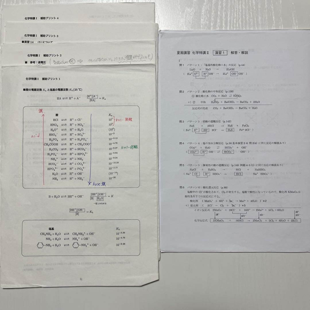 駿台夏期2025 化学特講Ⅰ　吉田先生　板書プリント付き