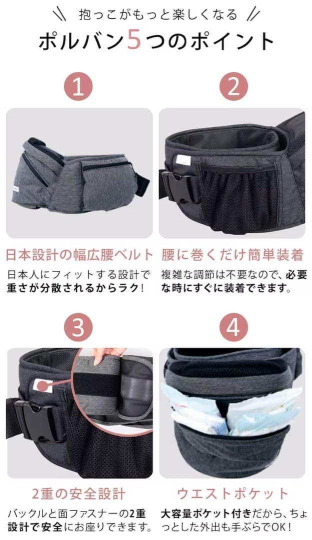 POLBAN アドバンス ブラック ヒップシート
