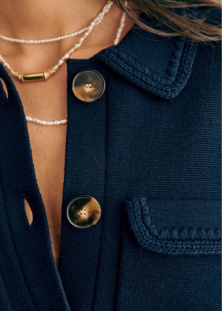 【美品】Sezane Betty カーディガン 紺 メリノウール ジャケット風
