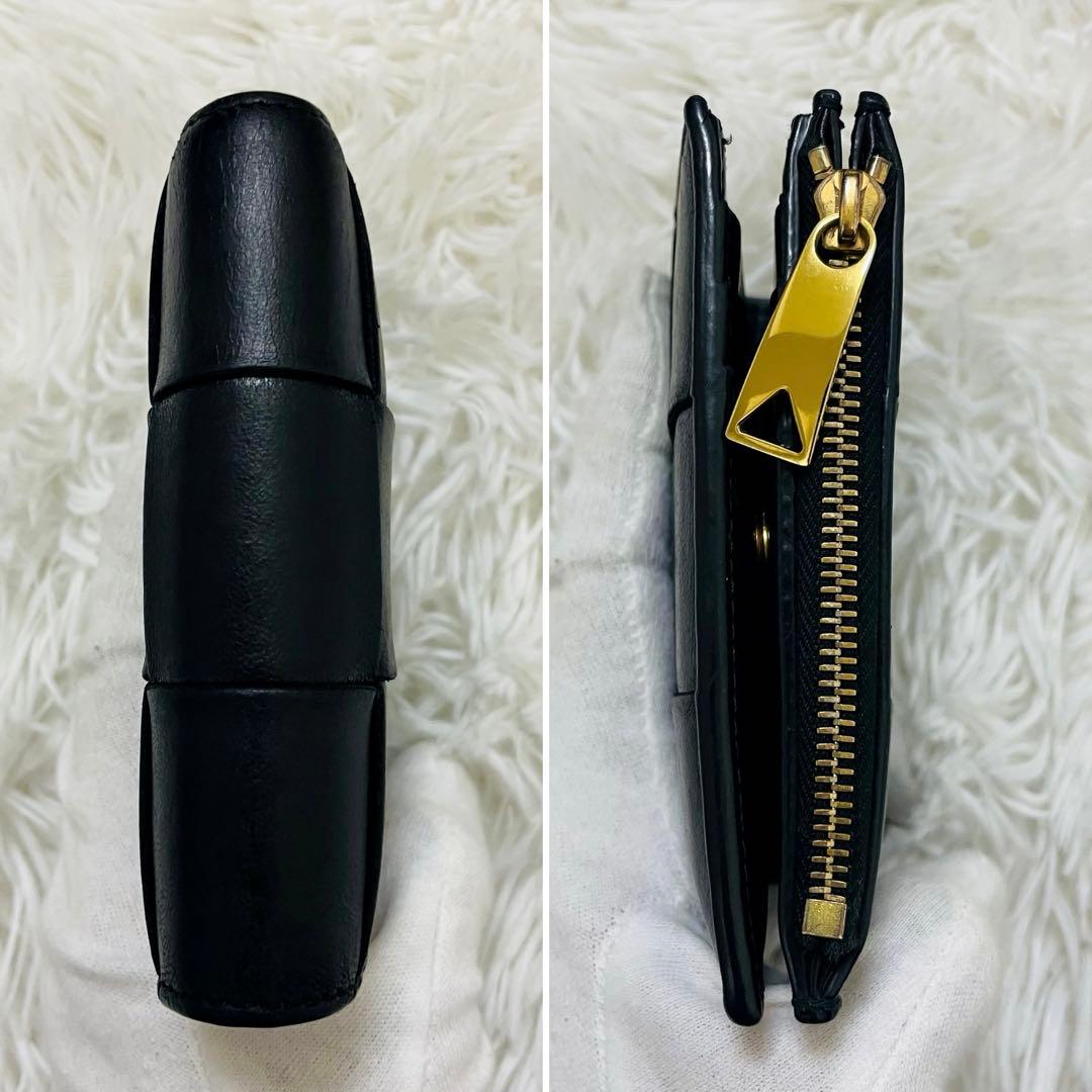 極美✨ボッテガヴェネタ 二つ折り財布 カセット レザー 黒
