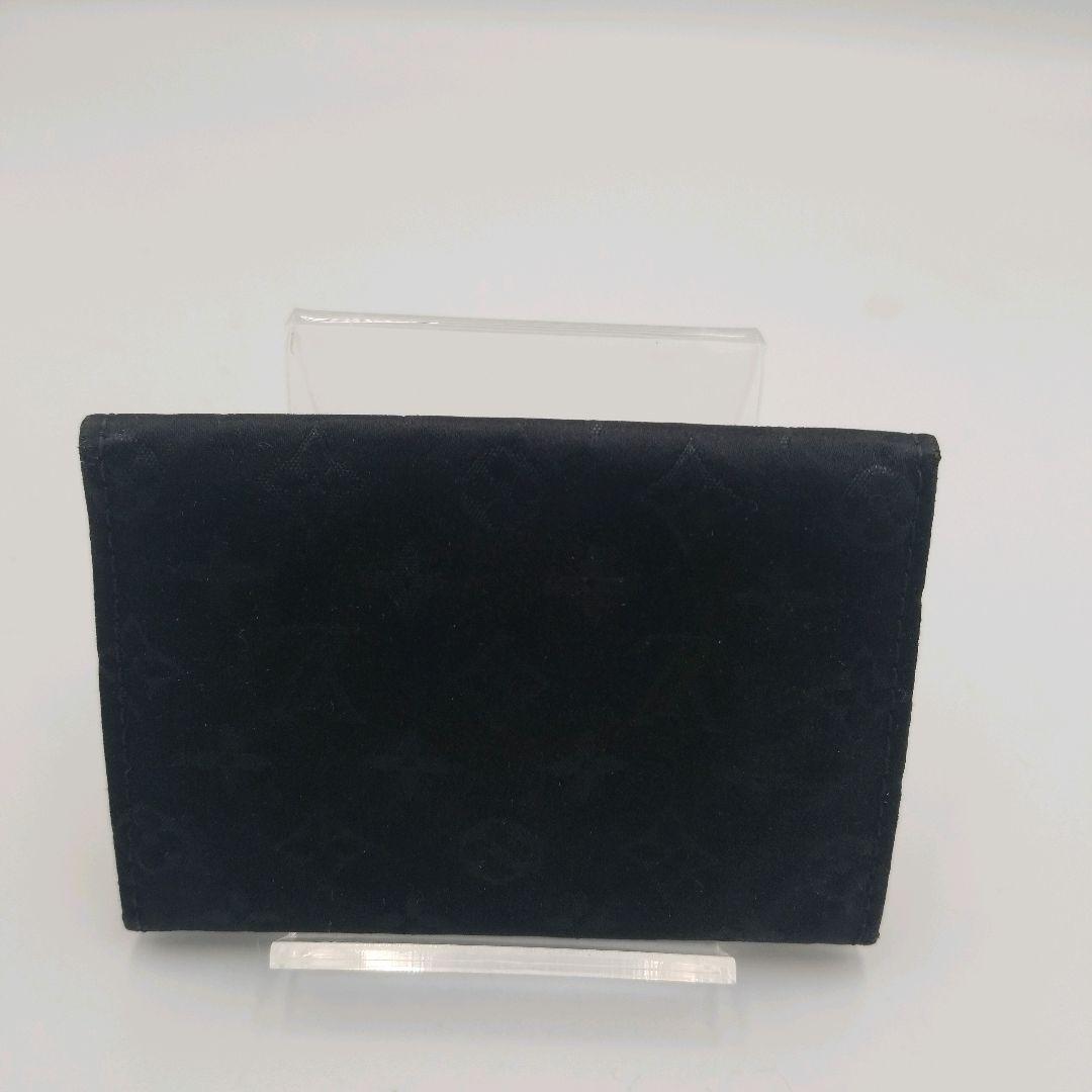 【美品】ルイヴィトン　LOUISVUITTON　モノグラムサテン　名刺入れ　黒