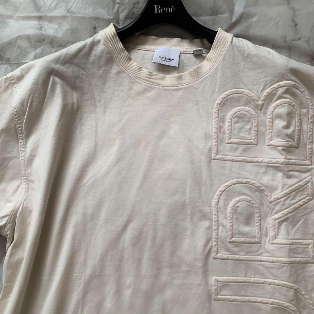 未使用級 レア✨バーバリー 現行 Tシャツ 半袖 ロゴ ベージュ Mサイズ