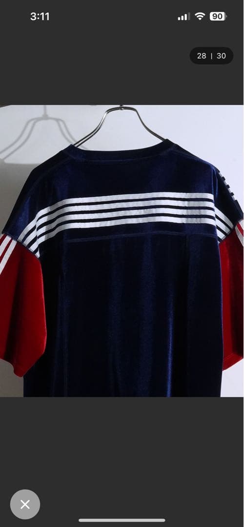 【未使用】Seesew パッチワークデザインTシャツ ネイビー/レッド