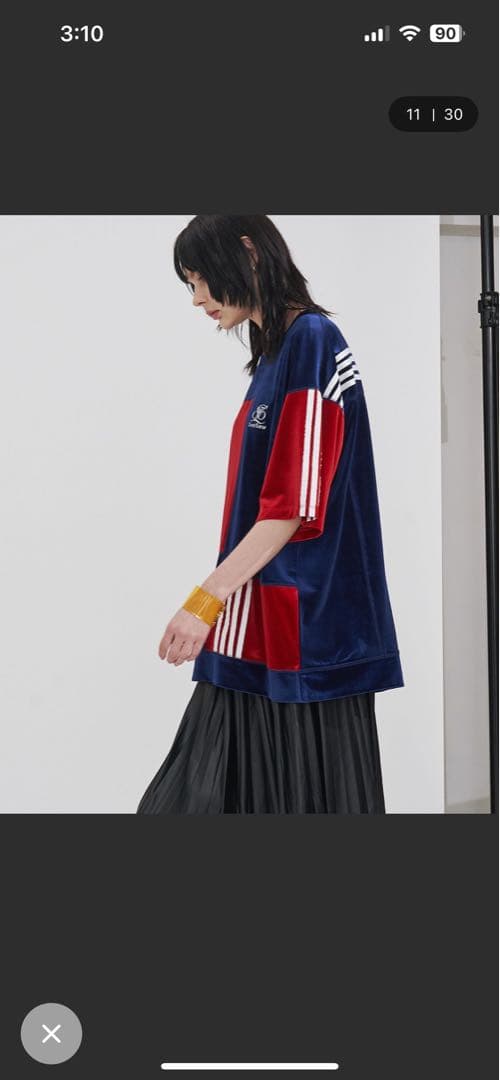 【未使用】Seesew パッチワークデザインTシャツ ネイビー/レッド