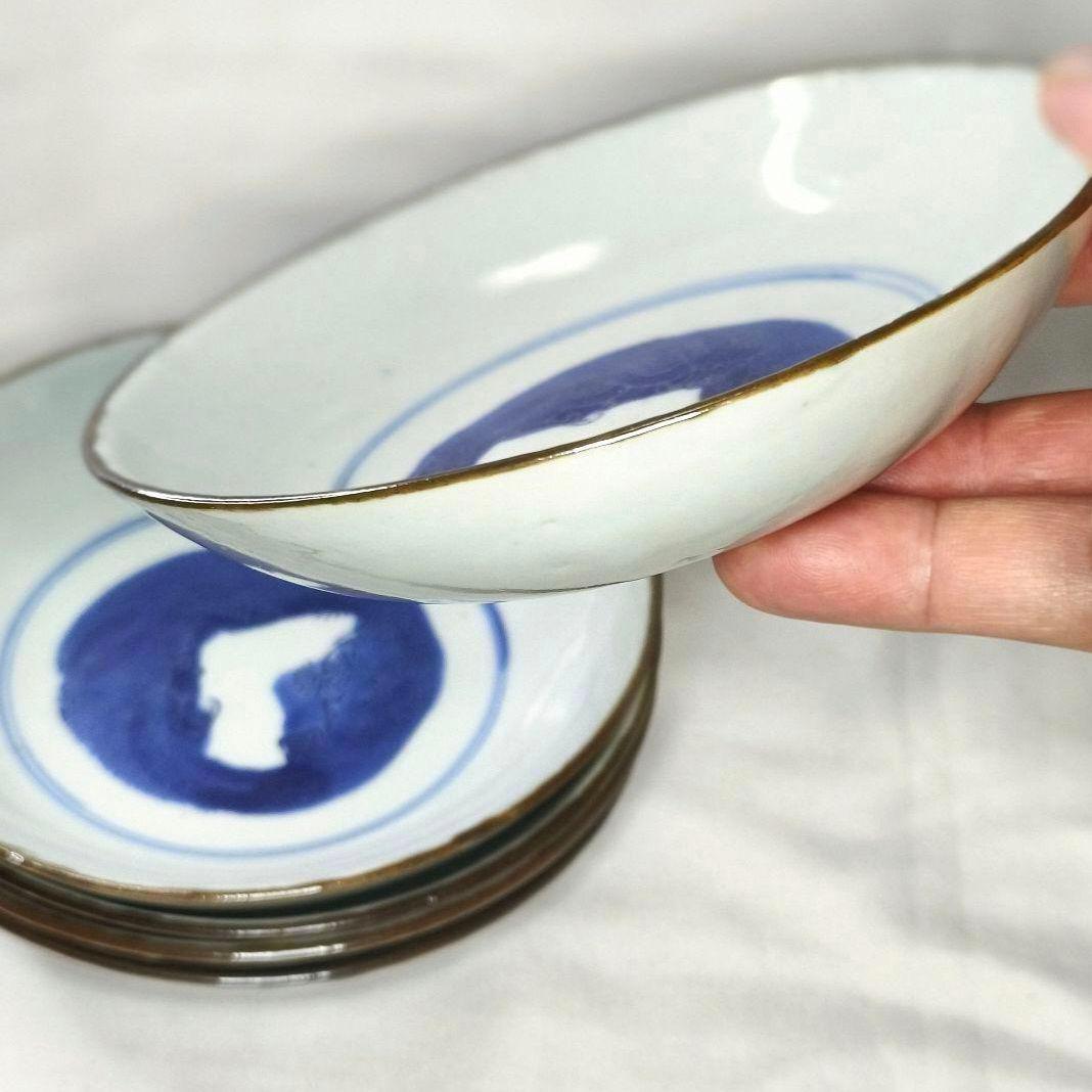 古伊万里 染付小皿 膾皿 なます皿 手描き 骨董 旧家蔵出 在銘 コレクター放出