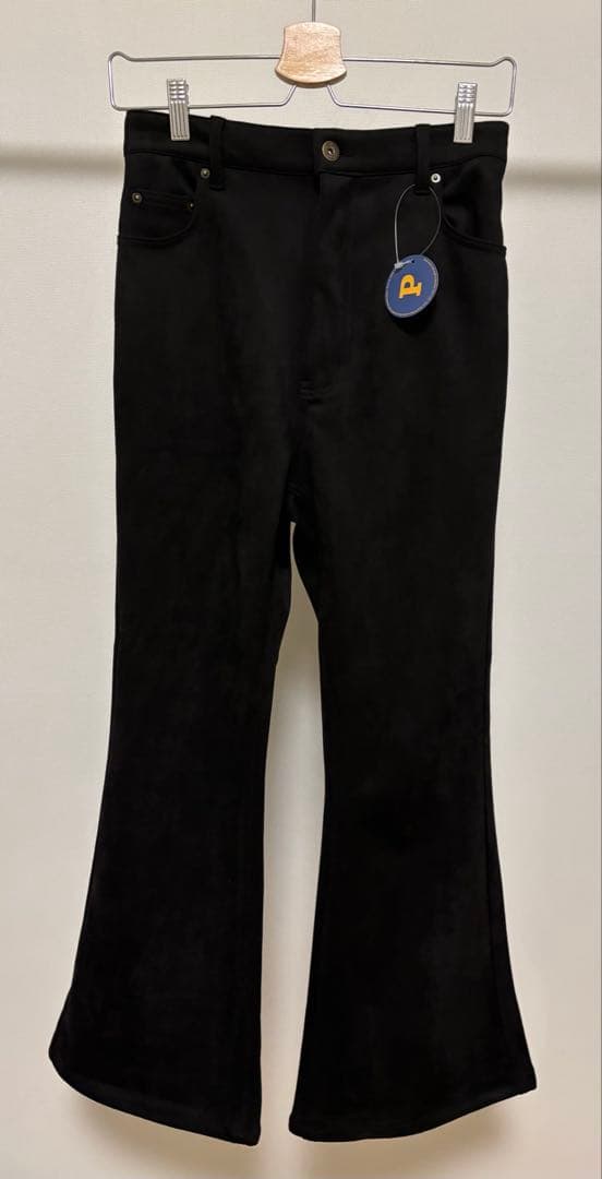 CPCM PIPI監修 フェイクスエード フレアパンツ S 黒