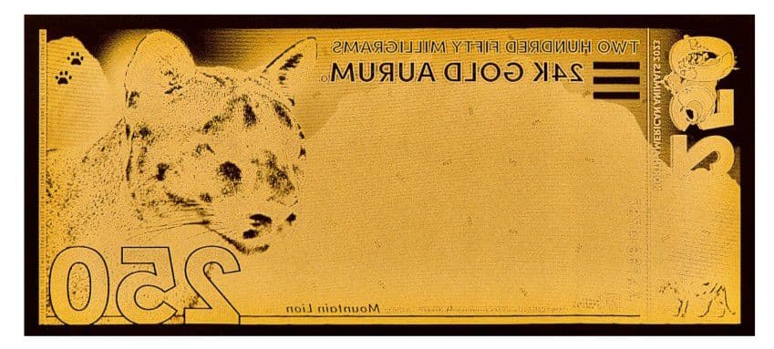 somali☆☆北米産マウンテン・ライオン純金(２５０mg)ノート☆☆
