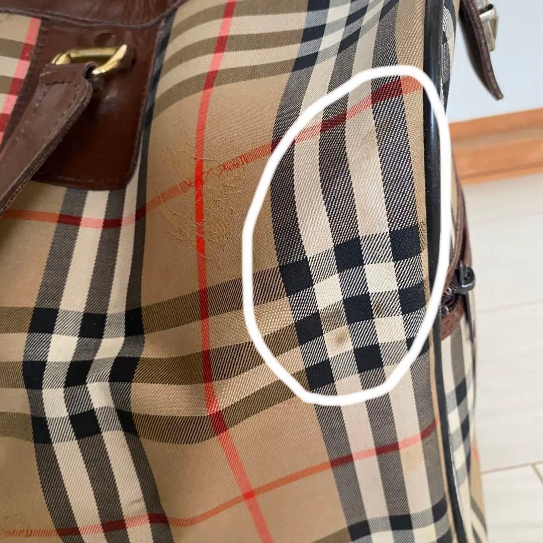 状態◯ Burberry ボストンバッグ　ノバチェック　キャンパス地　大容量