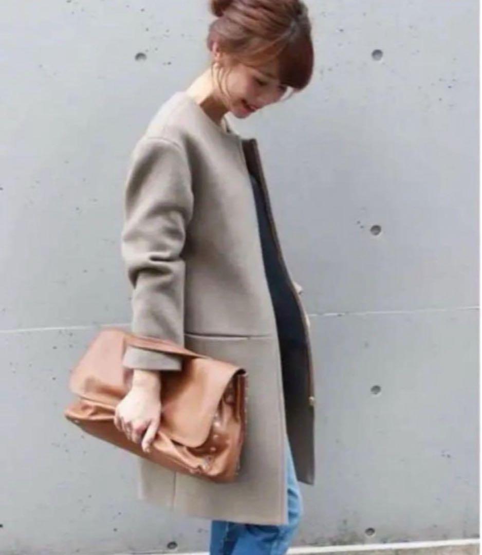 ☆極美品☆ NOBLE　定価52,800円 W/NyZipコート　ベージュ　36