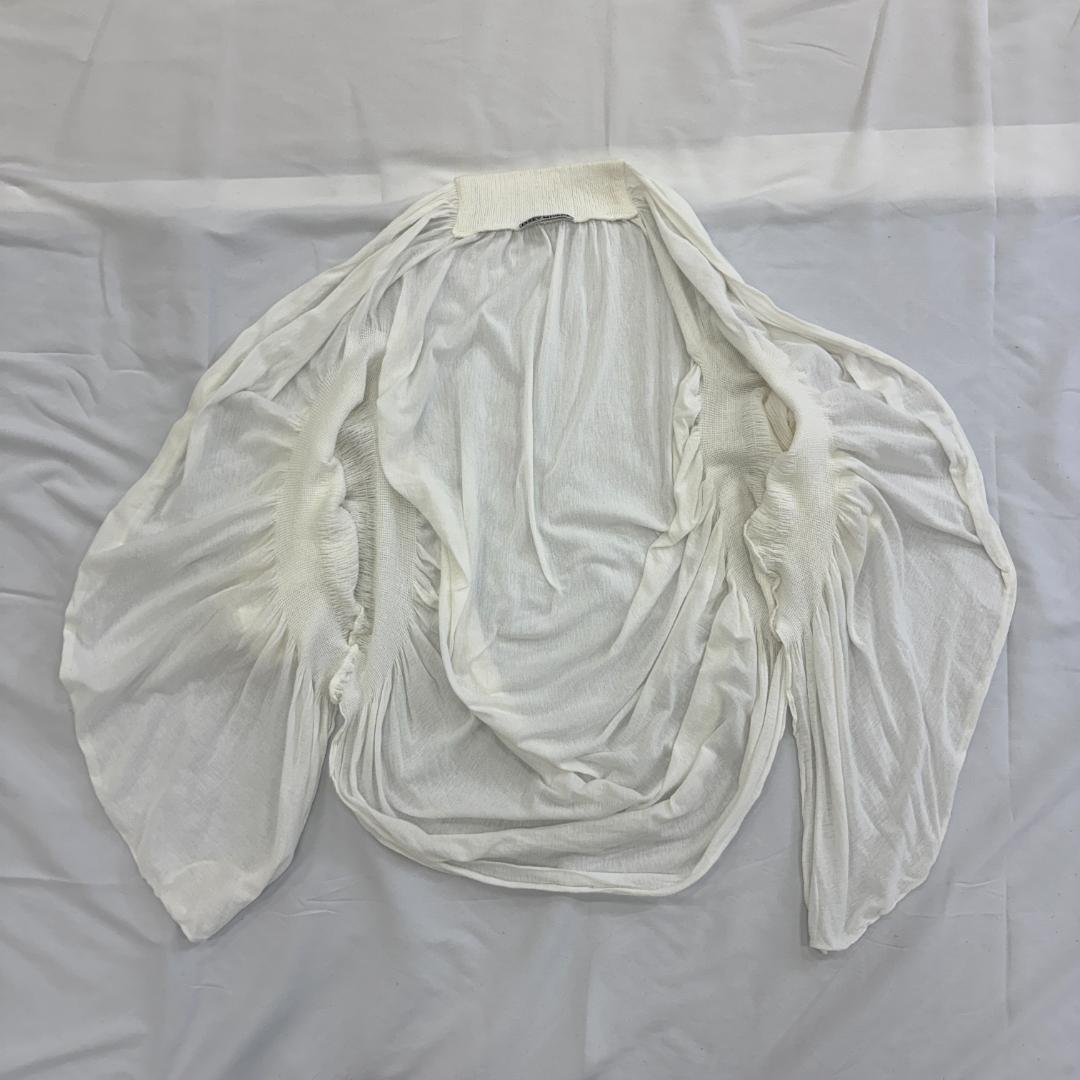 ISSEY MIYAKE イッセイミヤケ プリーツ切替 ボレロ カーディガン 白