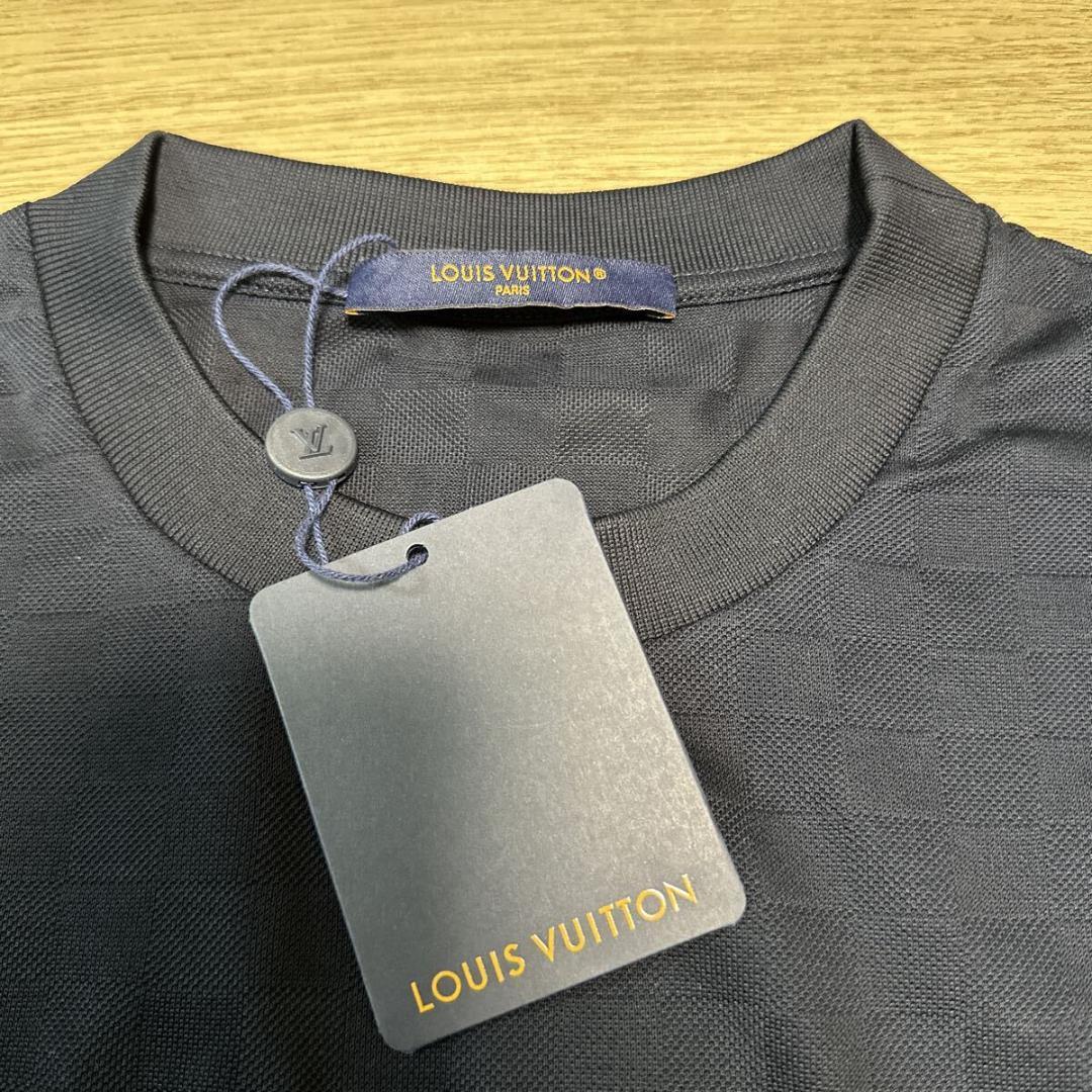 ルイヴィトン 現行品 ダミエ総柄 コットンピケ Tシャツ size M メンズ