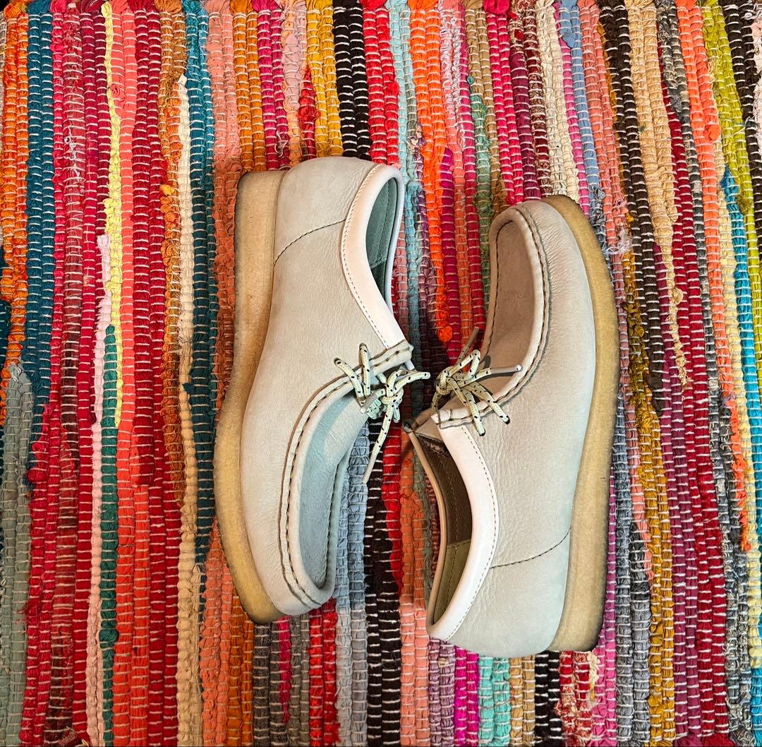 【美品】【CLARKS クラークス】【箱•紐付き】ワラビー　パステル緑