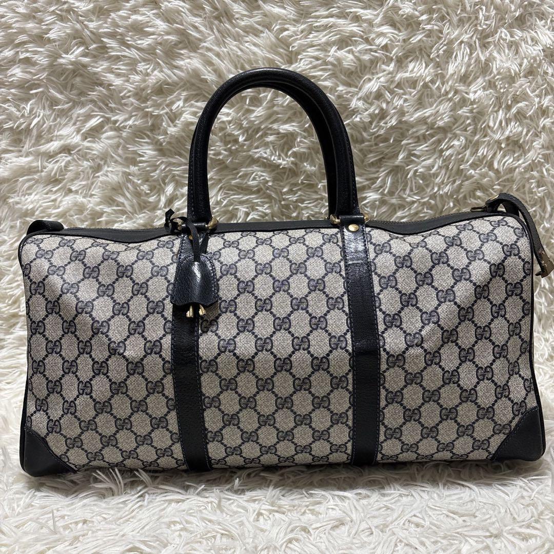GUCCI オールドグッチ GG PVC ボストンバッグ 大容量