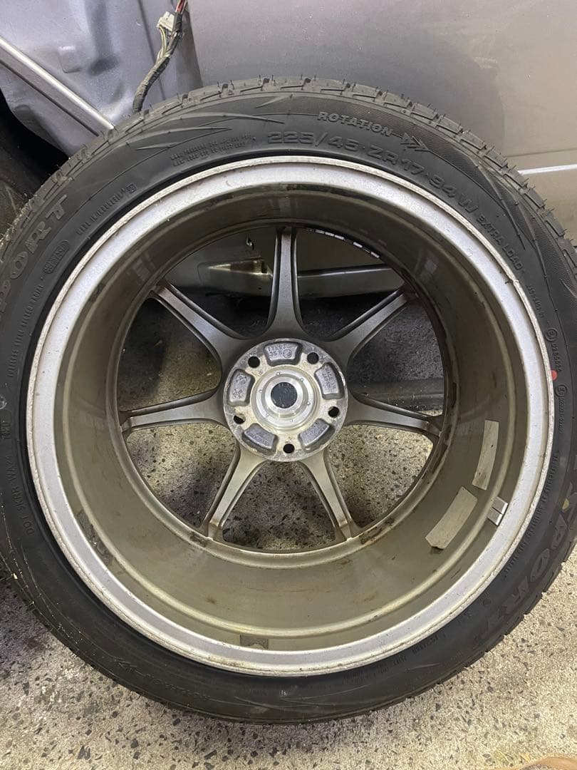ヨコハマ モデルt7 17インチ 9j 2本 ホイールのみ 1本割れ有り