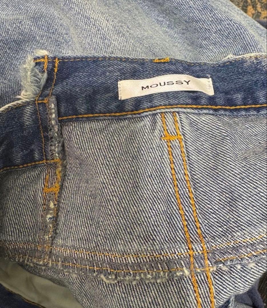MOUSSY CROSS WAIST WIDE STRAIGHTデニム　0