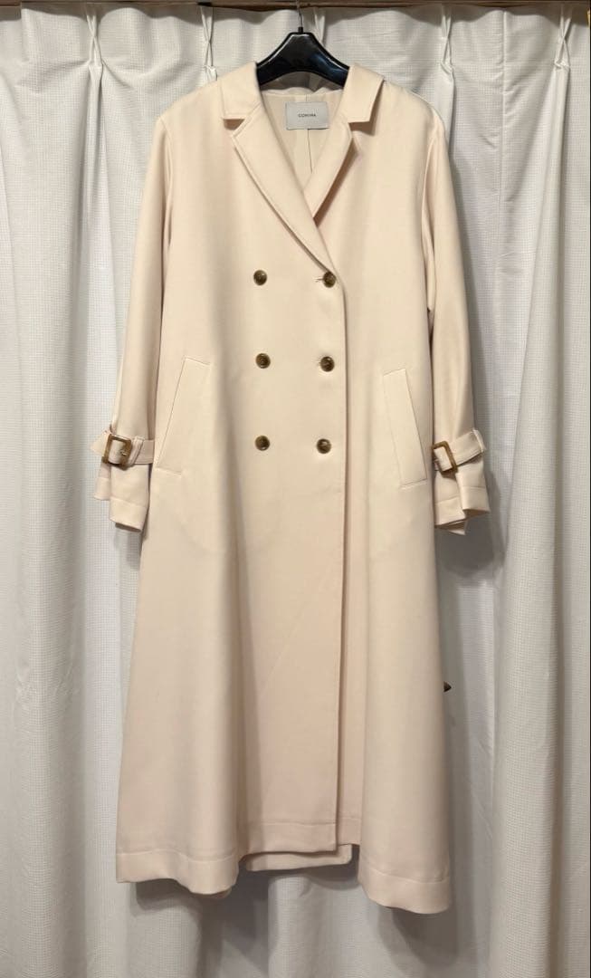 【美品】COHINA ベーシックとろみトレンチコート　regular　アイボリー