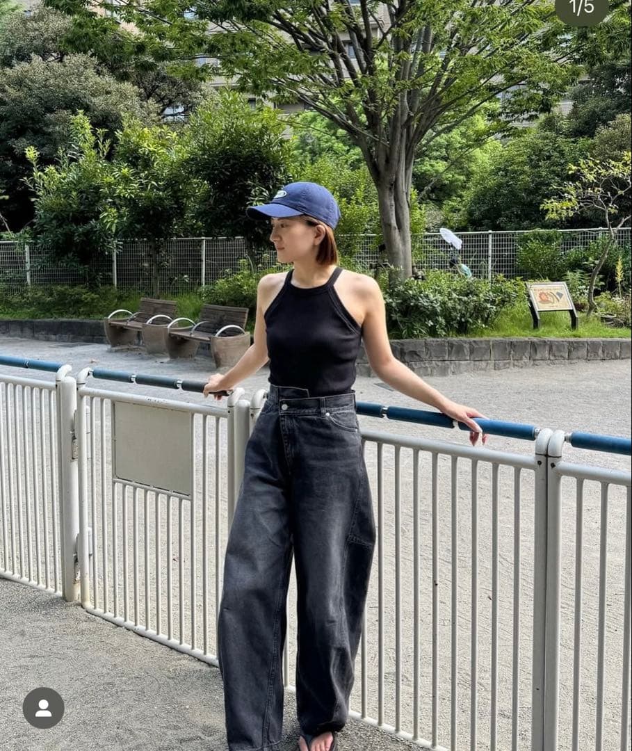 パンツ AMERI OVER WAIST SWITCHING DENIM
