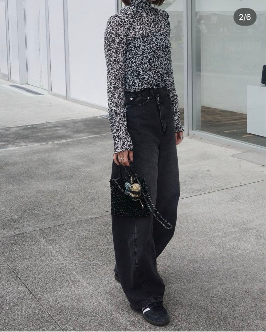 パンツ AMERI OVER WAIST SWITCHING DENIM