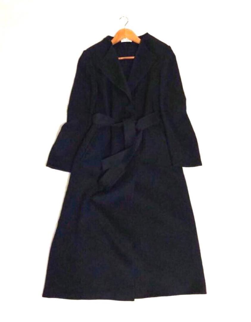 happiness様✨PLSTプラステ リバーコートベルテッド2WAY ロング黒