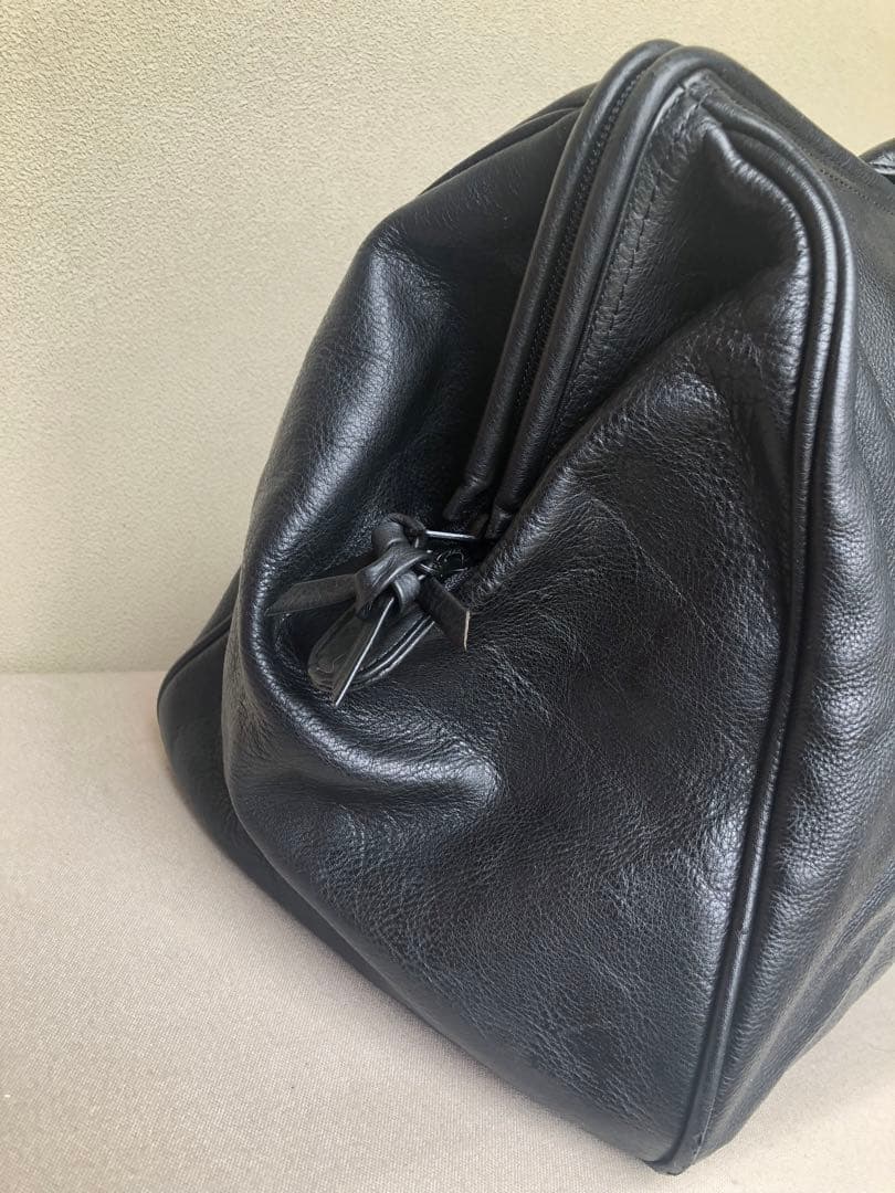 ☆横浜元町・kitamura☆高級感、レトロ感ある黒レザーボストンバッグ