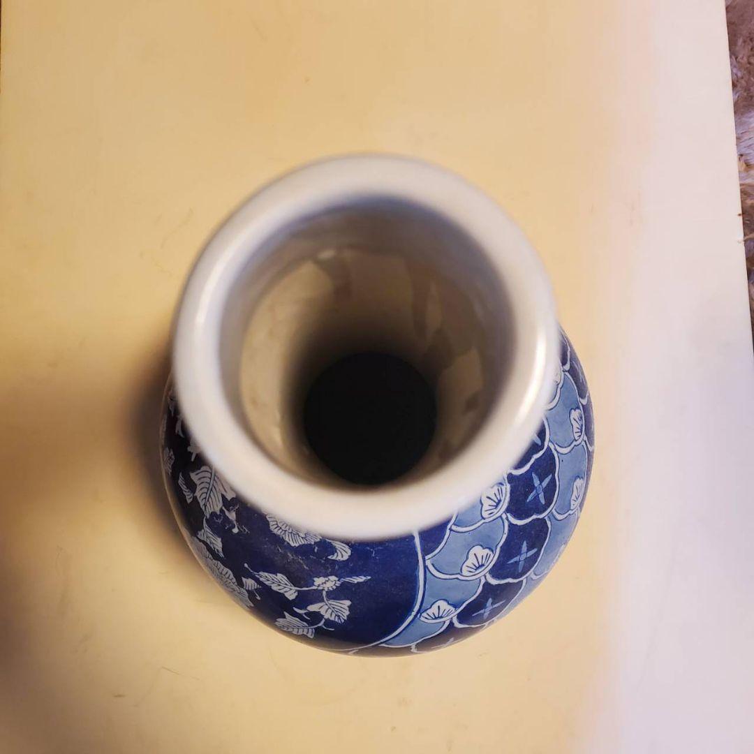 時代物　天球鶴首花瓶